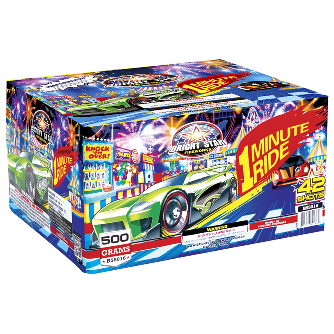 1 MINUTE RIDE 42'S - Item # BS8016 – Liberty Fireworks 1 MINUTE RIDE 42'S - Item # BS8016 – Liberty Fireworks