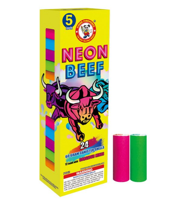 NEON BEEF - Item # P8043 – Liberty Fireworks