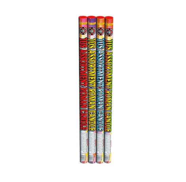 10S ASSORTMENT ROMAN CANDLE Item RARM1807A/B/C/D Liberty Fireworks